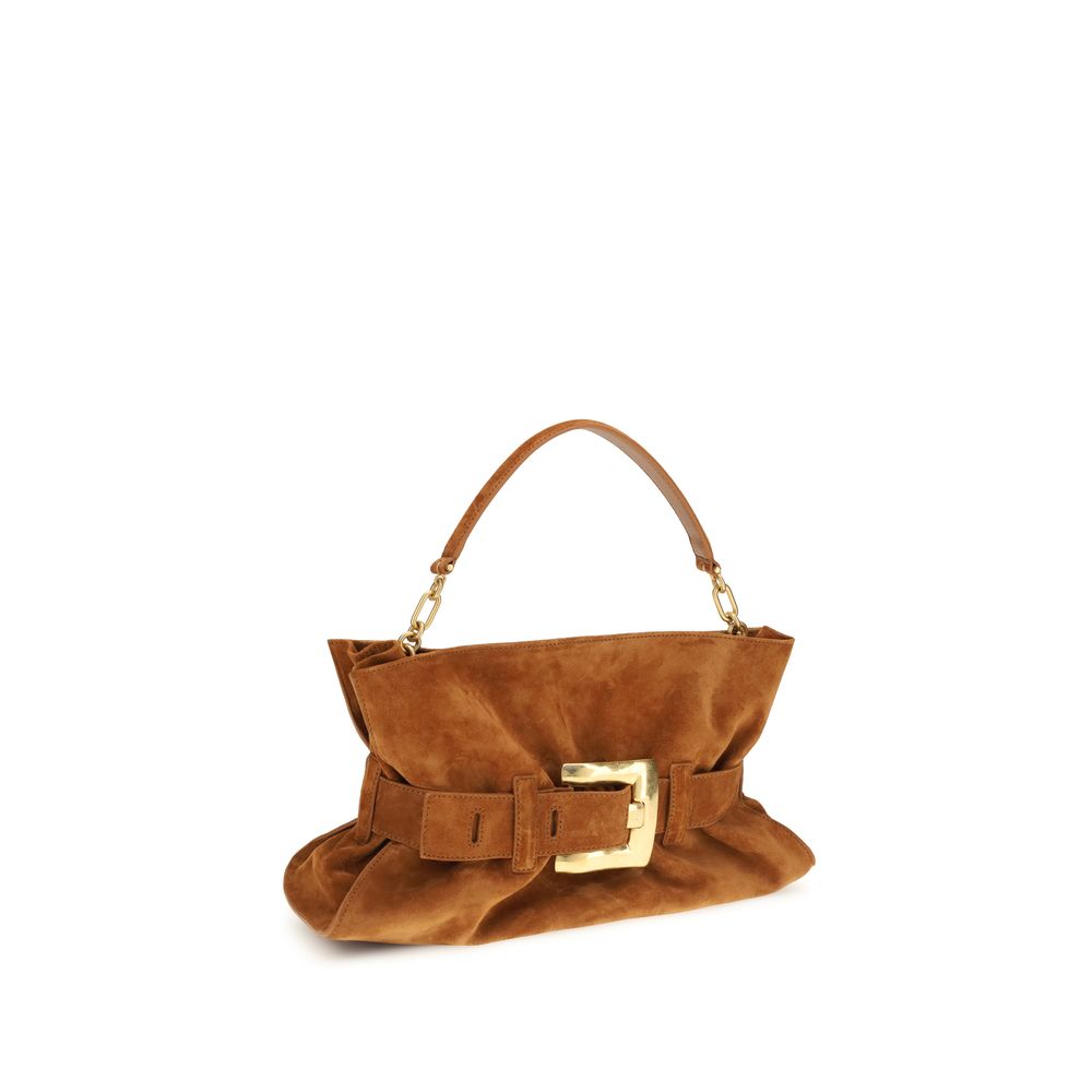 Balmain Brown Calf Leather Bos Taurus Medium Anthem Bag
