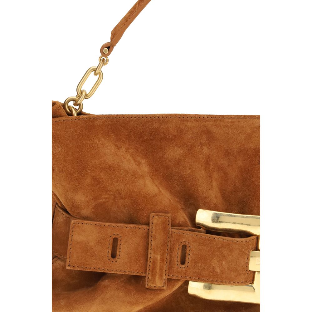 Balmain Brown Calf Leather Bos Taurus Medium Anthem Bag