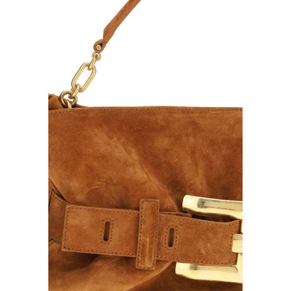 Balmain Brown Calf Leather Bos Taurus Medium Anthem Bag