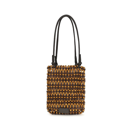 Staud Brown Wood Shoulder Bag - Baja Mini Tote