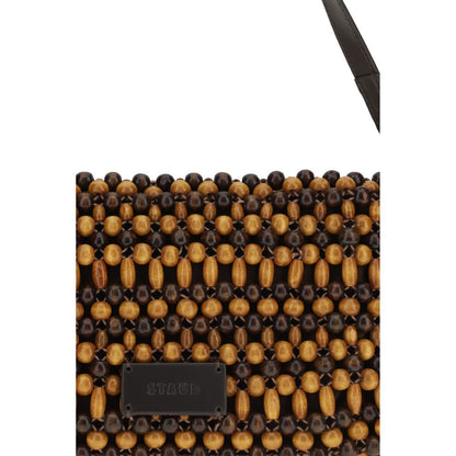 Staud Brown Wood Shoulder Bag - Timmy Shoulder Bag Multi Wood Beads