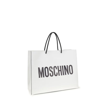 Moschino White Calf Leather Bos Taurus Handbag