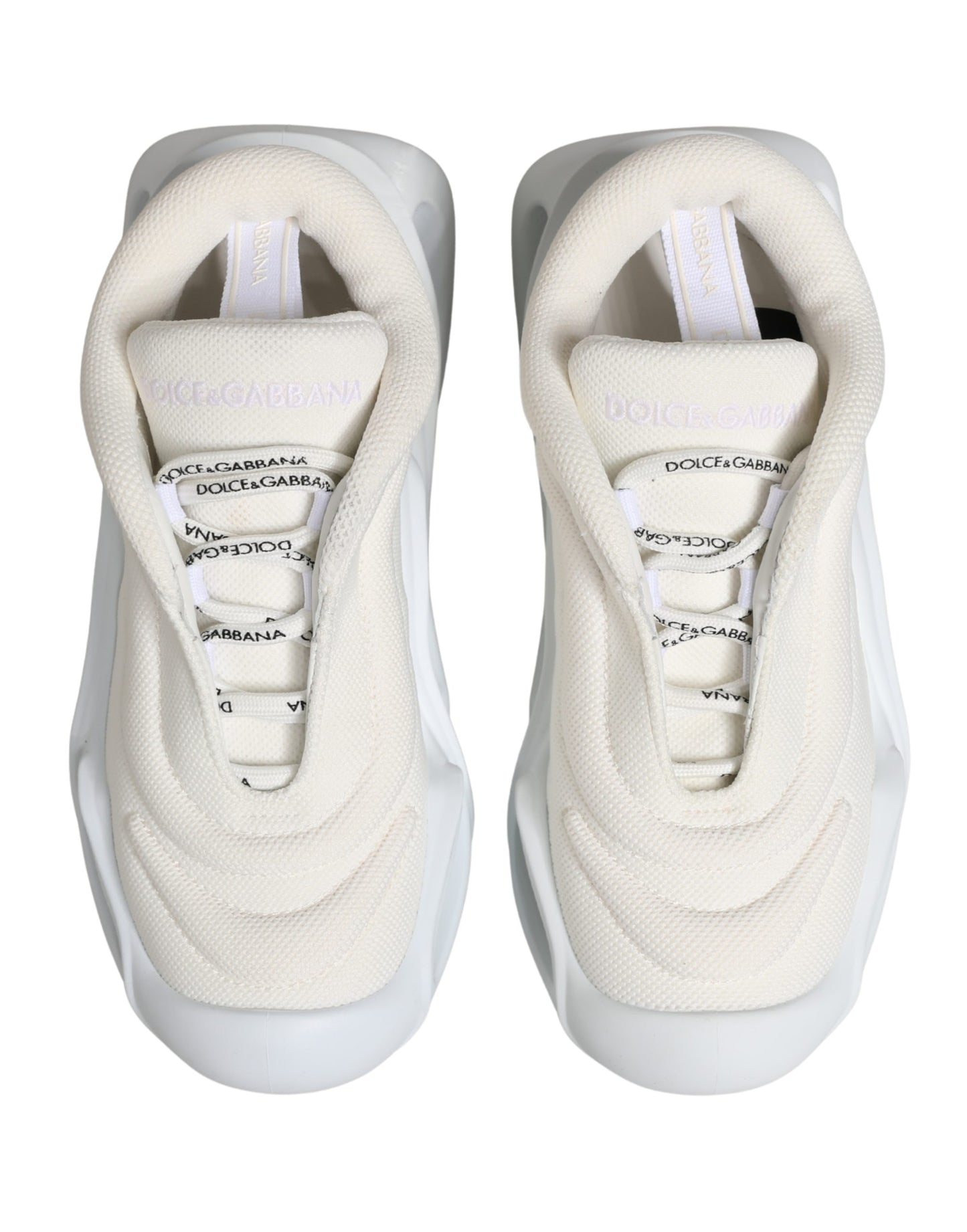 Dolce & Gabbana White Slip On Wave Low Top Sneakers