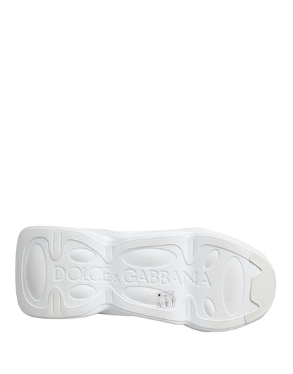 Dolce & Gabbana White Slip On Wave LowTop Sneakers Shoes