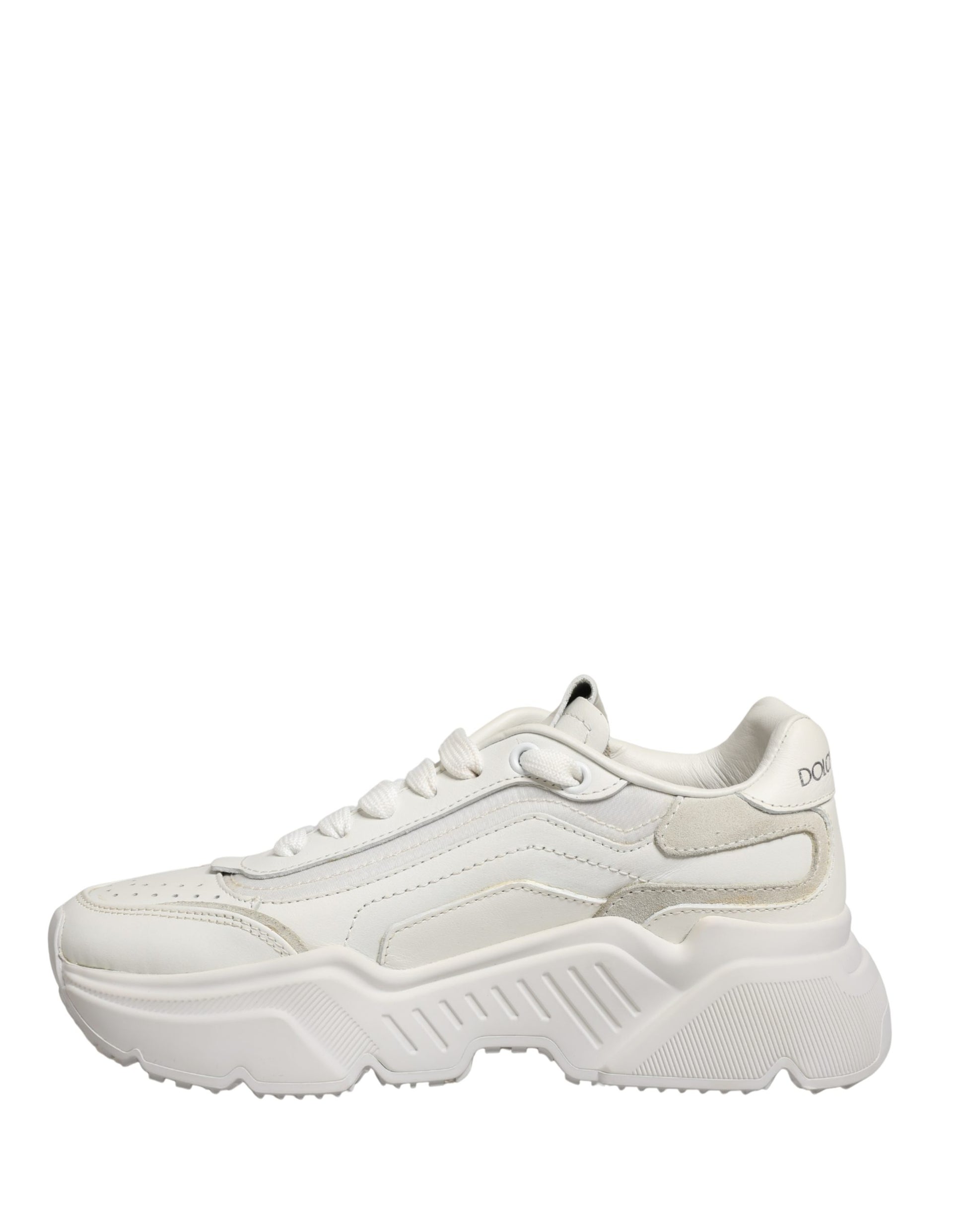 Dolce & Gabbana White Leather Daymaster Low Top Sneakers