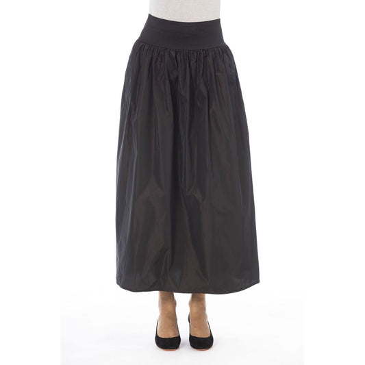 Elegant Brown Polyester Skirt by Alpha Studio