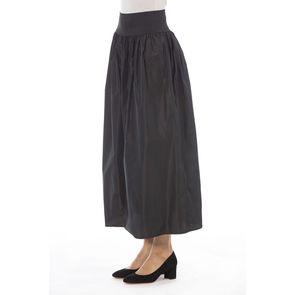 Elegant Brown Polyester Skirt by Alpha Studio
