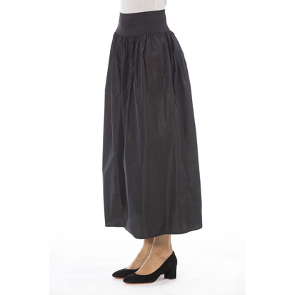 Elegant Brown Polyester Skirt by Alpha Studio