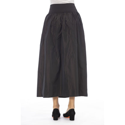 Elegant Brown Polyester Skirt by Alpha Studio