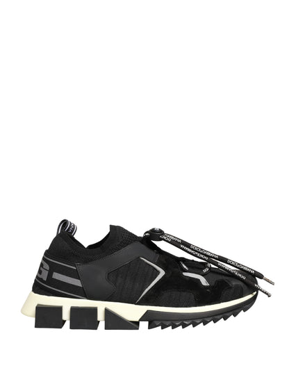 Dolce & Gabbana Black Mesh Sorrento Trekking Sneakers Shoes