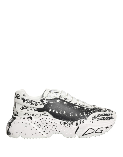 Dolce & Gabbana White Daymaster Graffiti Low Top Sneakers