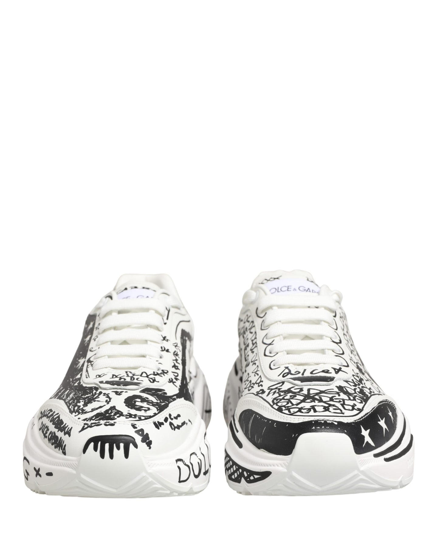 Dolce & Gabbana White Daymaster Graffiti Low Top Sneakers