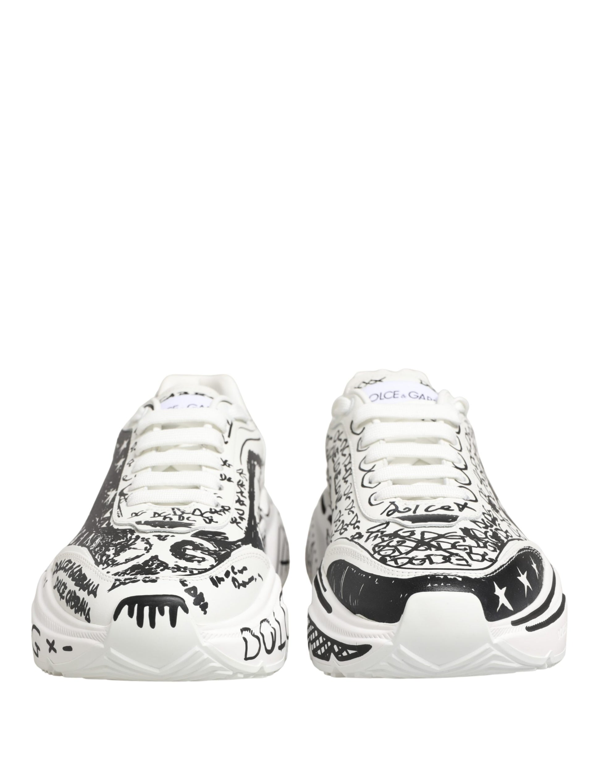 Dolce & Gabbana White Daymaster Graffiti Low Top Sneakers
