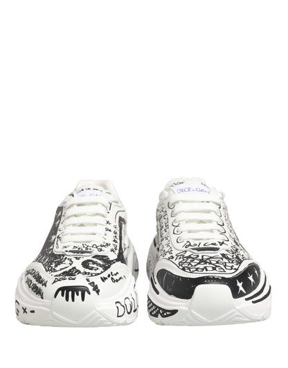 Dolce & Gabbana White Daymaster Graffiti Low Top Sneakers