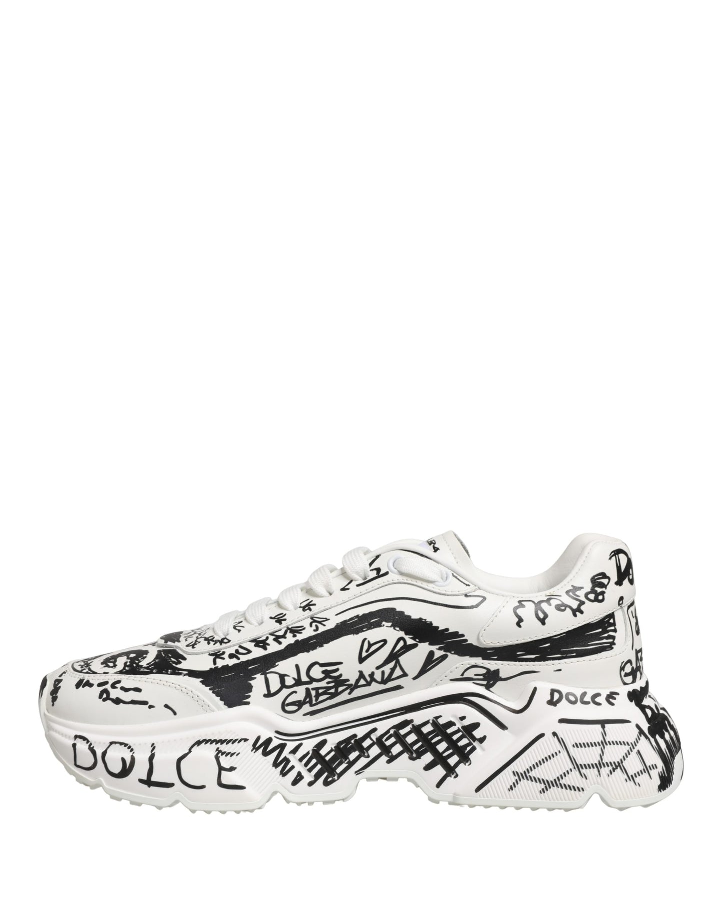 Dolce & Gabbana White Daymaster Graffiti Low Top Sneakers