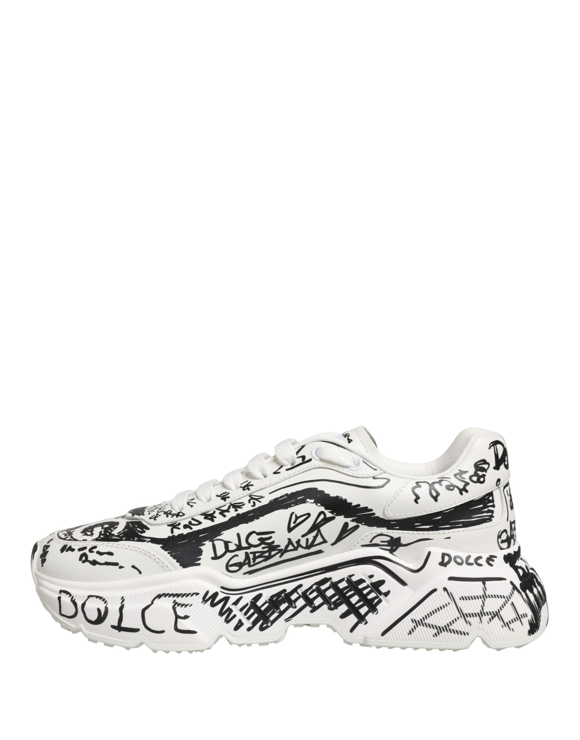 Dolce & Gabbana White Daymaster Graffiti Low Top Sneakers