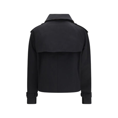 Burberry Black Cotton Mayfair Cropped Trench Jacket