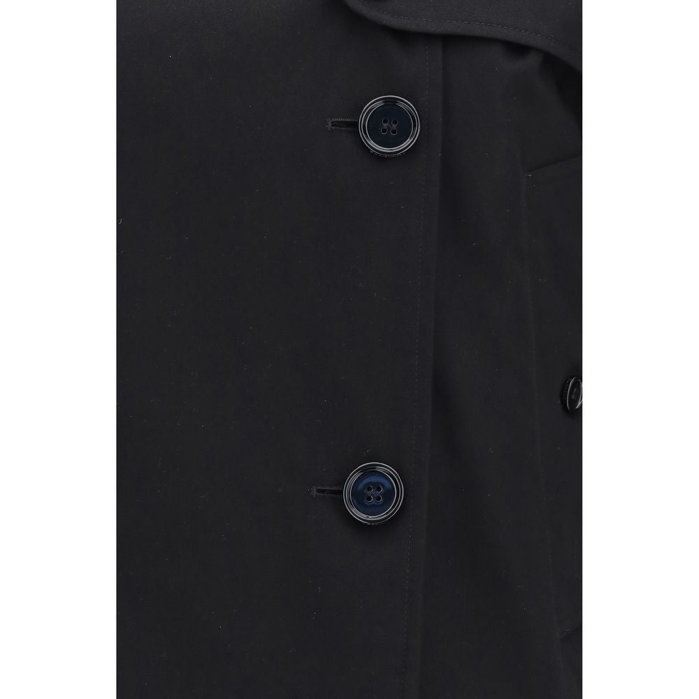 Burberry Black Cotton Mayfair Cropped Trench Jacket
