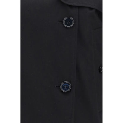 Burberry Black Cotton Mayfair Cropped Trench Jacket