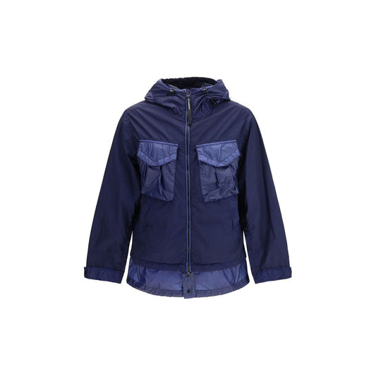 C.P. Company Bi-TM Mixed Goggle Jacket in Blue Polyamide