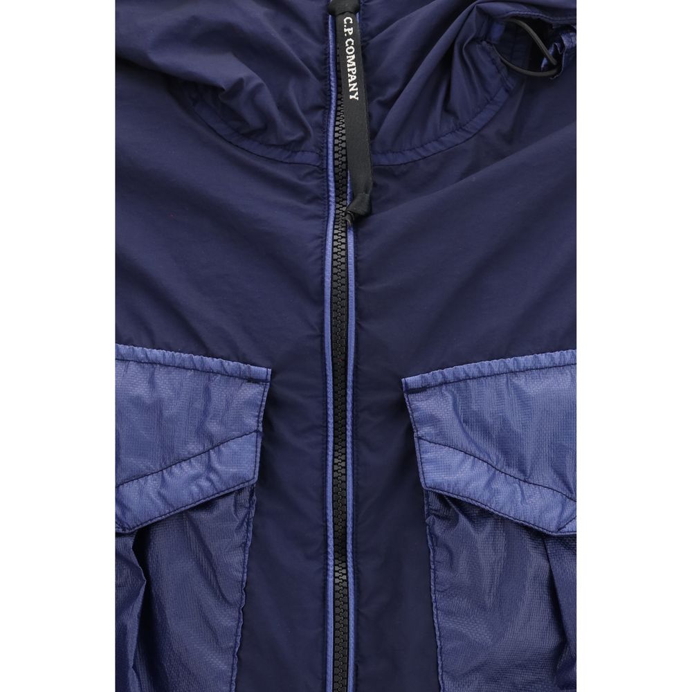 C.P. Company Bi-TM Mixed Goggle Jacket in Blue Polyamide