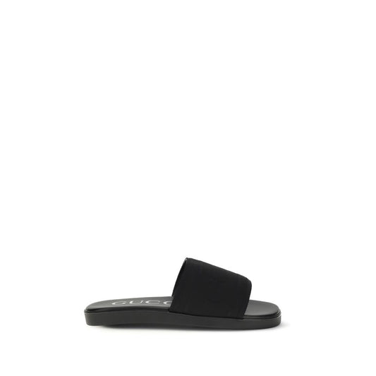 Gucci Black Flat Slide Summer Sandals for Men