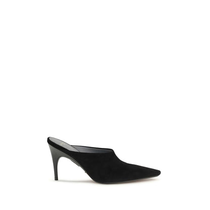 Balenciaga Black Suede Leather Duchesse Suede Mule Pumps