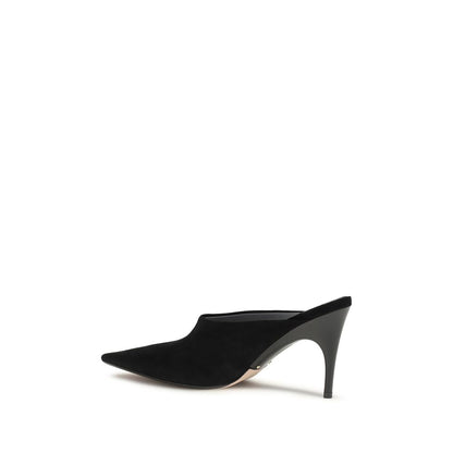 Balenciaga Black Suede Leather Duchesse Suede Mule Pumps