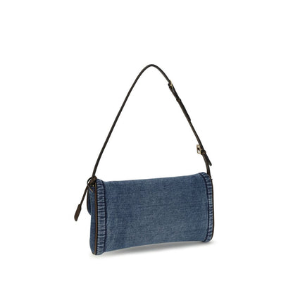 Valentino Garavani Blue Denim DeVain Small Shoulder Bag