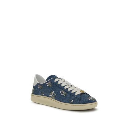 Valentino Garavani Blue Calf Leather Royco Low Top Sneakers
