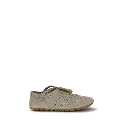 Balmain Beige Cotton Racer 45 Sneakers