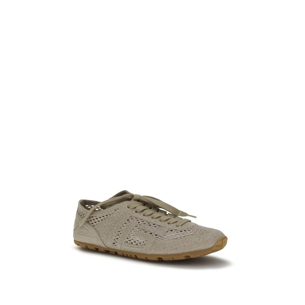 Balmain Beige Cotton Racer 45 Sneakers