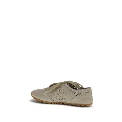 Balmain Beige Cotton Racer 45 Sneakers