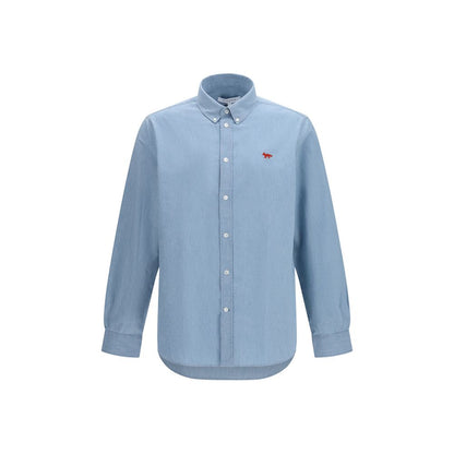 Maison Kitsuné Profile Fox Blue Cotton Shirt