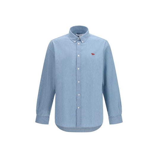 Maison Kitsuné Profile Fox Blue Cotton Shirt