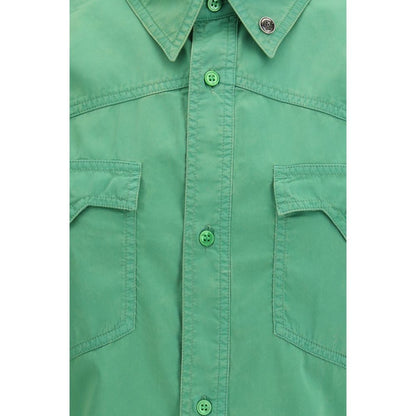 Versace Green Cotton Longsleeve Shirt