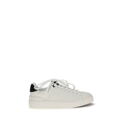 Balmain Black Calf Leather B-Court Low Top Sneakers