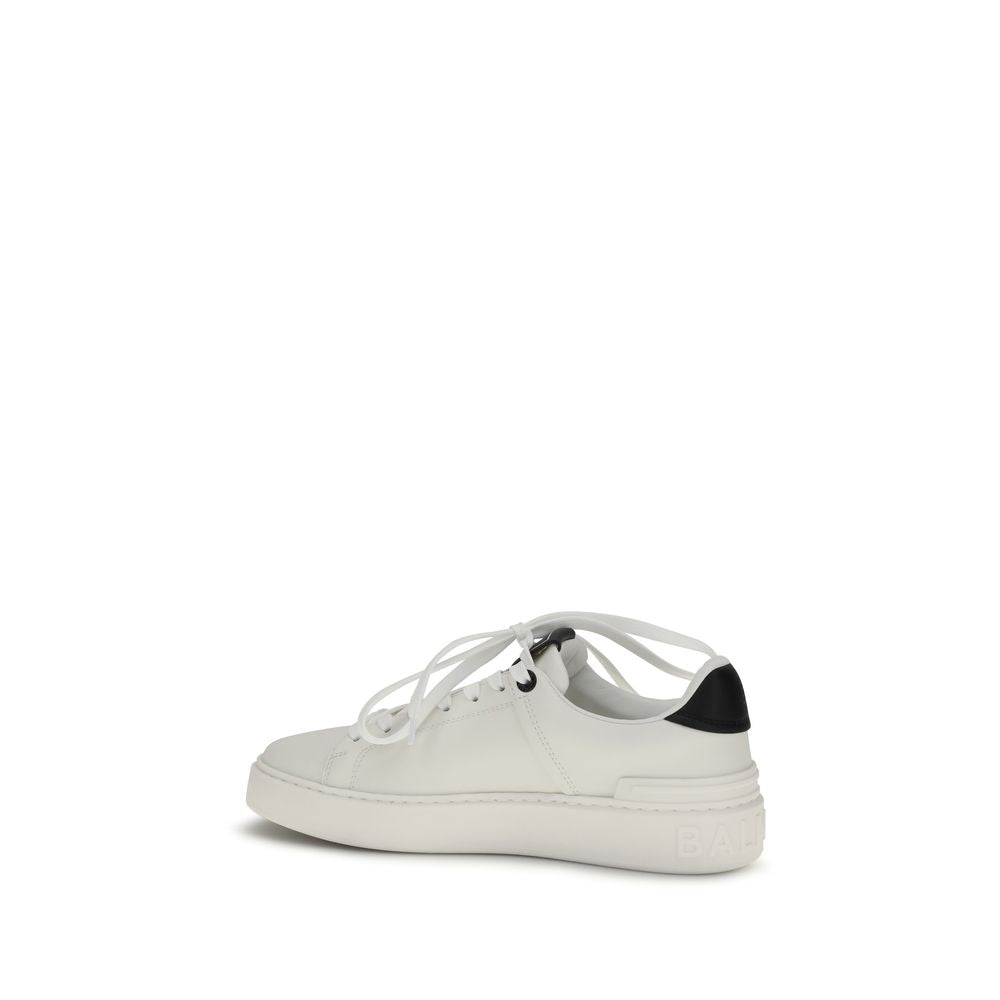 Balmain Black Calf Leather B-Court Low Top Sneakers