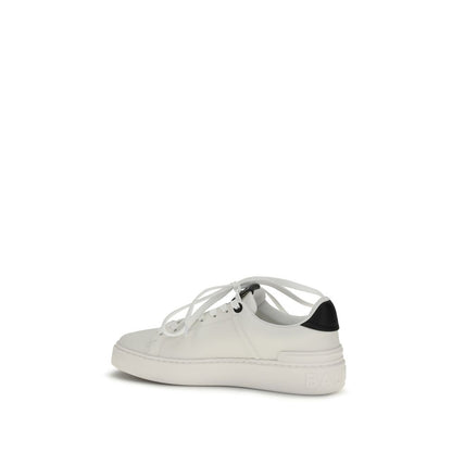Balmain Black Calf Leather B-Court Low Top Sneakers