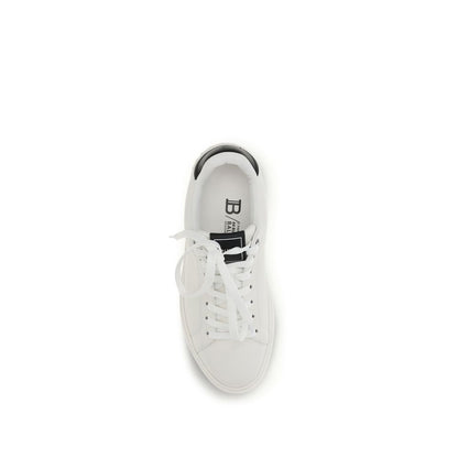 Balmain Black Calf Leather B-Court Low Top Sneakers