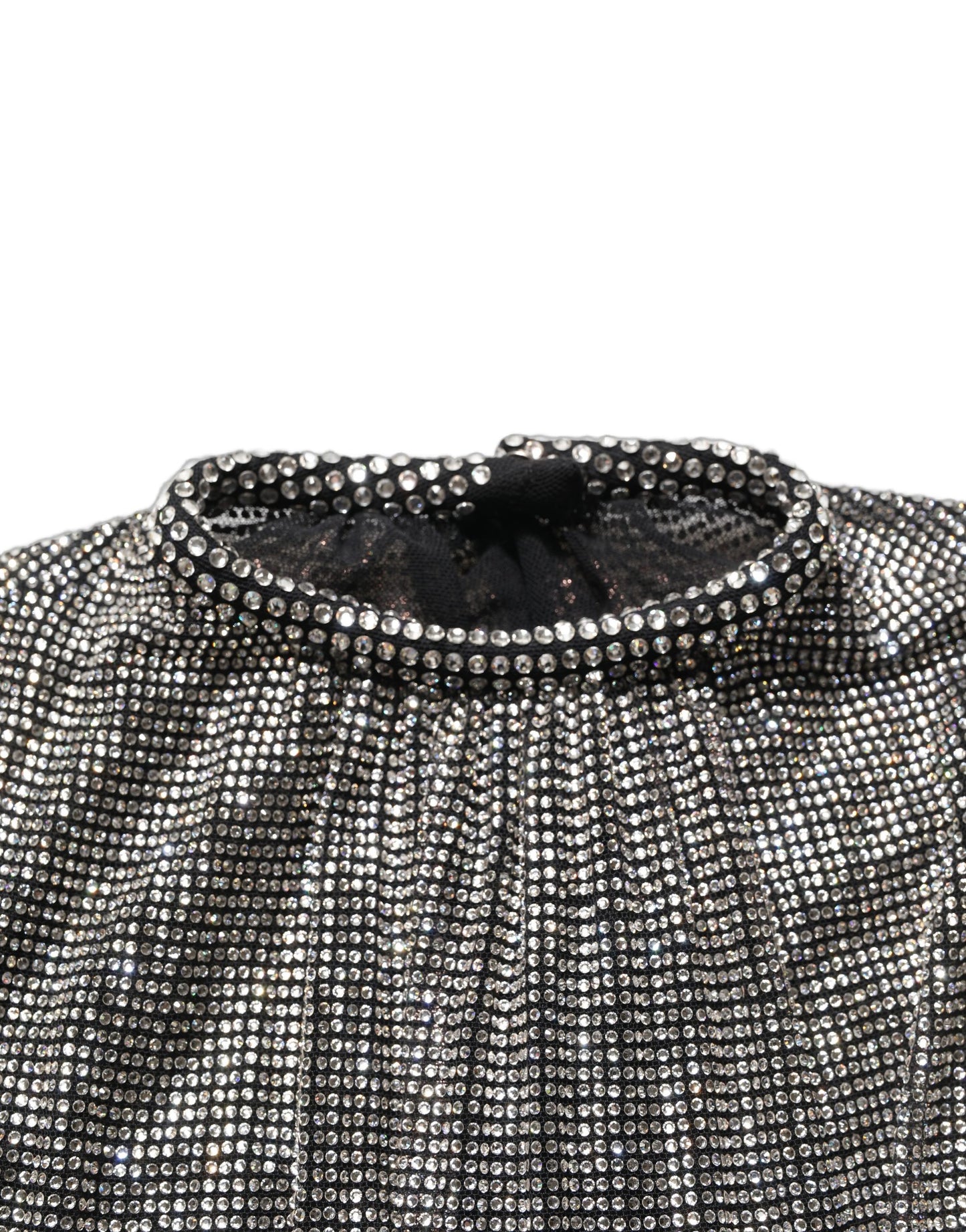 Dolce & Gabbana Silver Rhinestones Long Sleeves Bodysuit