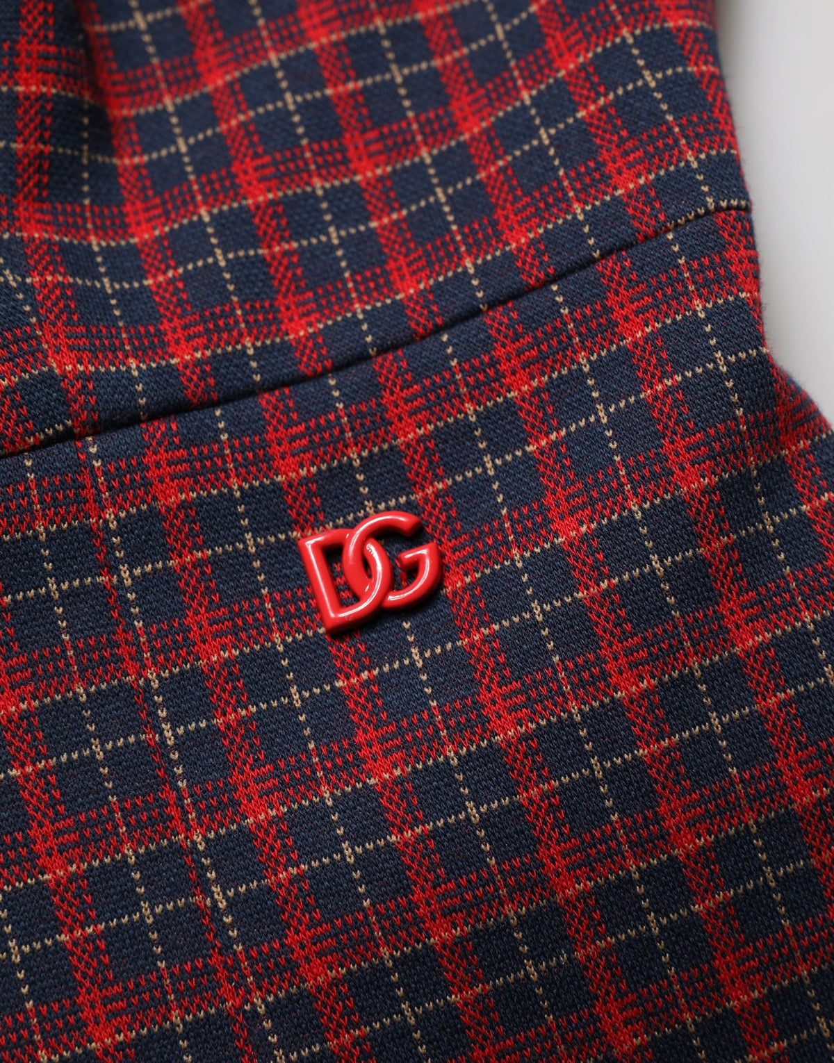 Dolce & Gabbana Red Black Checkered Short-Sleeve Sheath Dress