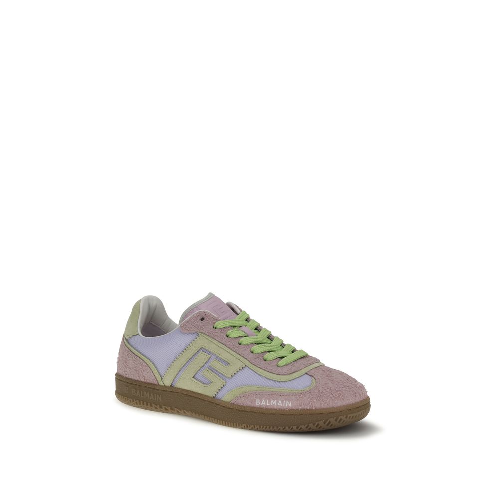 Balmain Multicolor Calf Leather Swan Athletic Sneakers