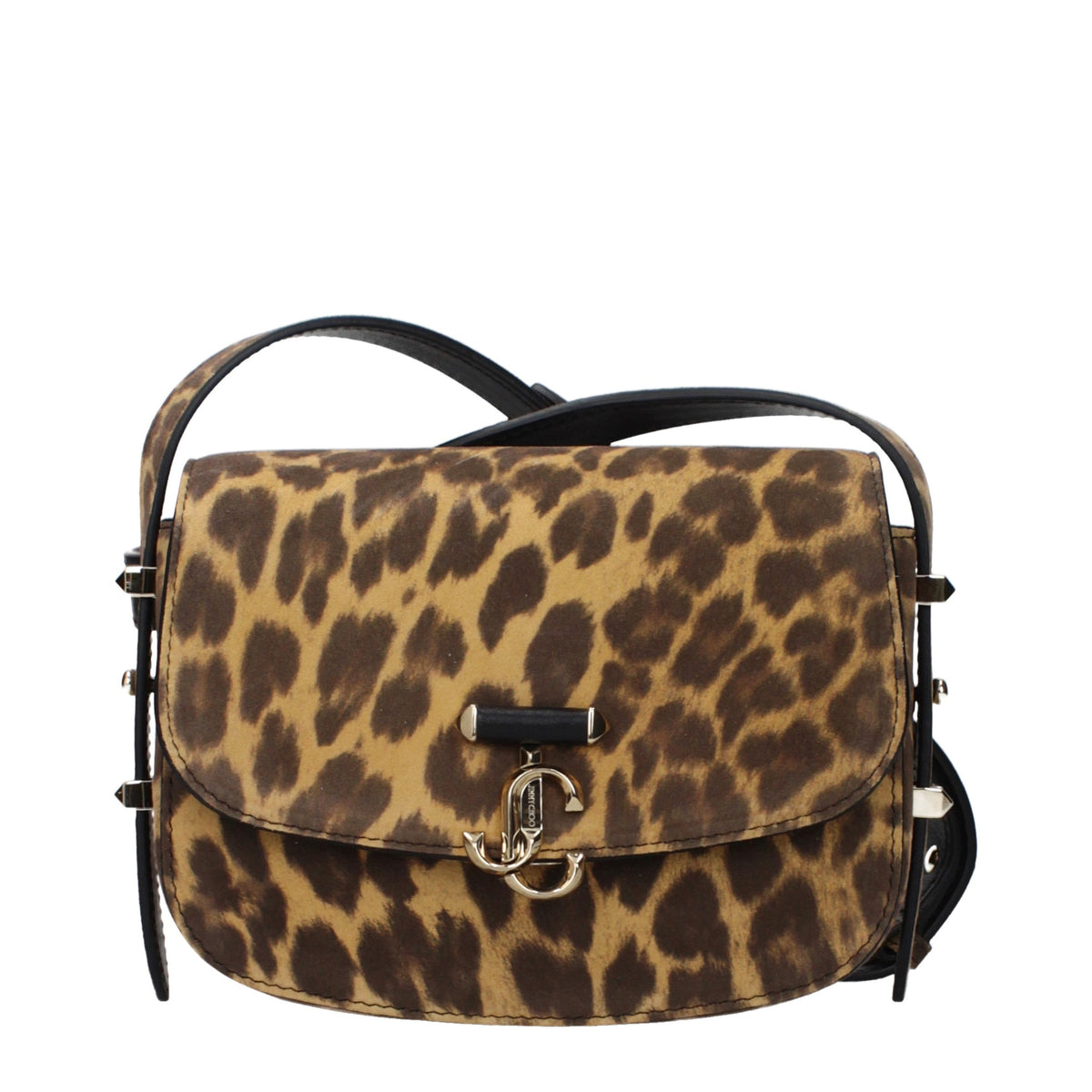 Jimmy Choo Brown Leopard Pony Hair Varenne Leather Crossbody Bag