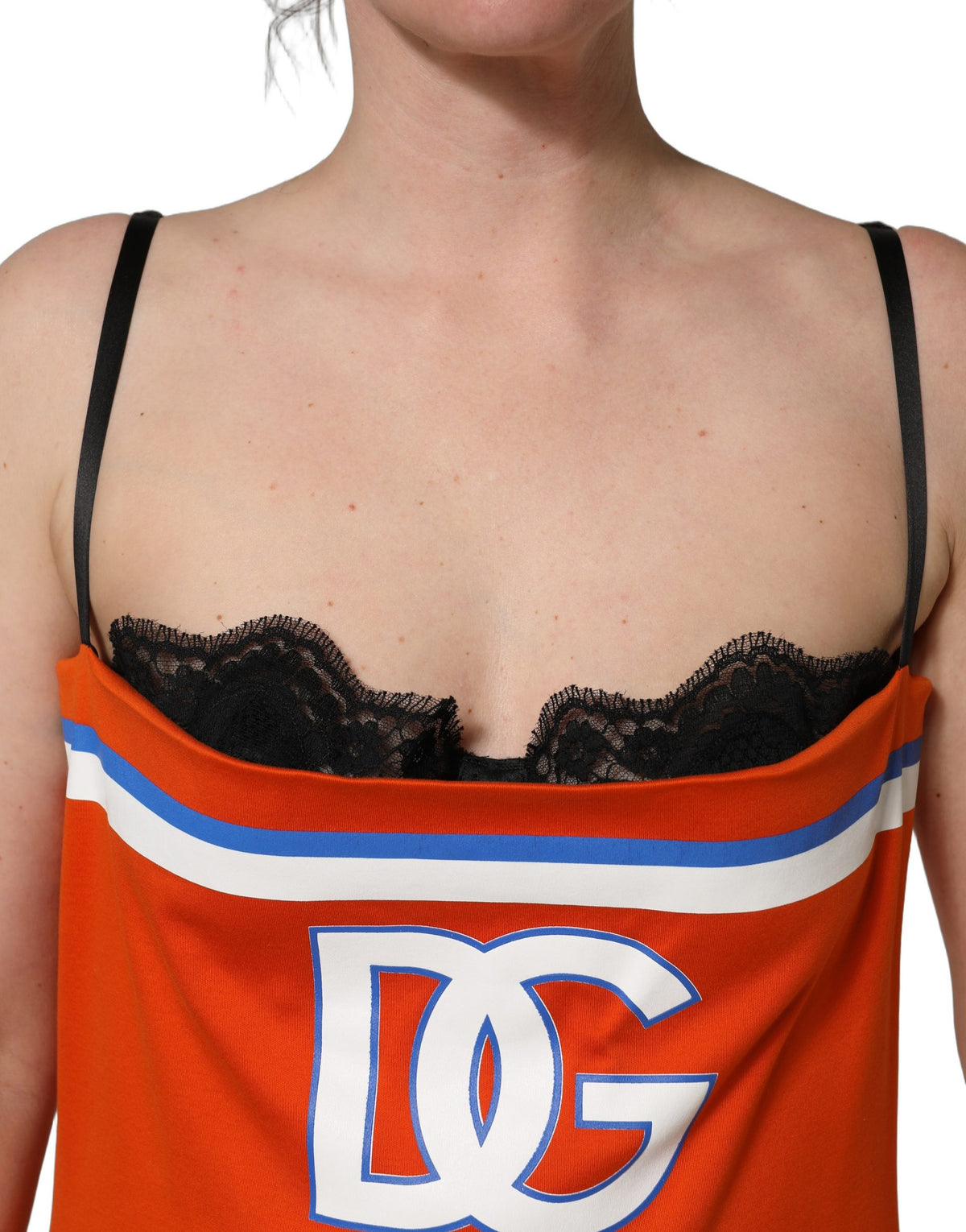 Dolce & Gabbana Superbowl Football Inspired Mini Dress in Orange