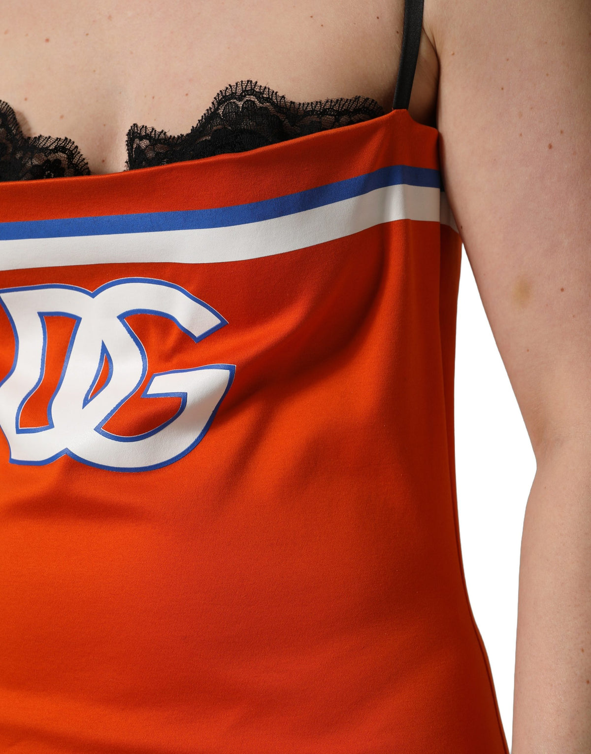 Dolce & Gabbana Superbowl Football Inspired Mini Dress in Orange
