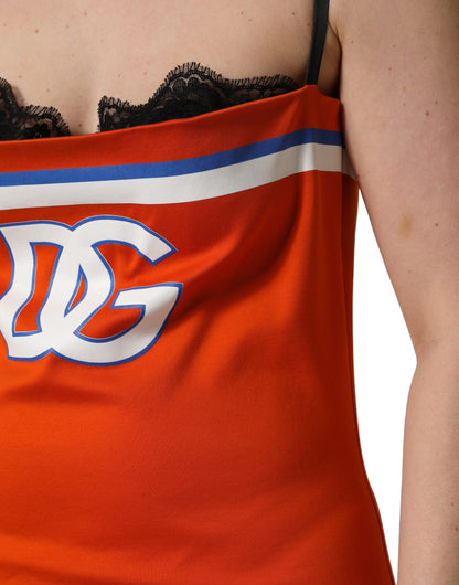Dolce & Gabbana Superbowl Football Inspired Mini Dress in Orange