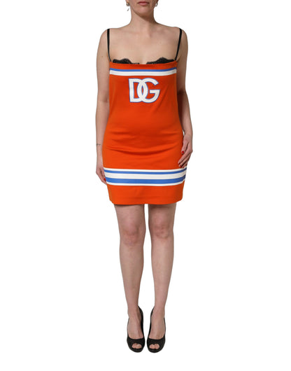 Dolce & Gabbana Superbowl Football Inspired Mini Dress in Orange