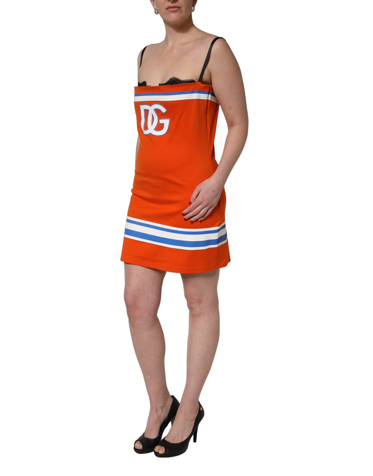 Dolce & Gabbana Superbowl Football Inspired Mini Dress in Orange