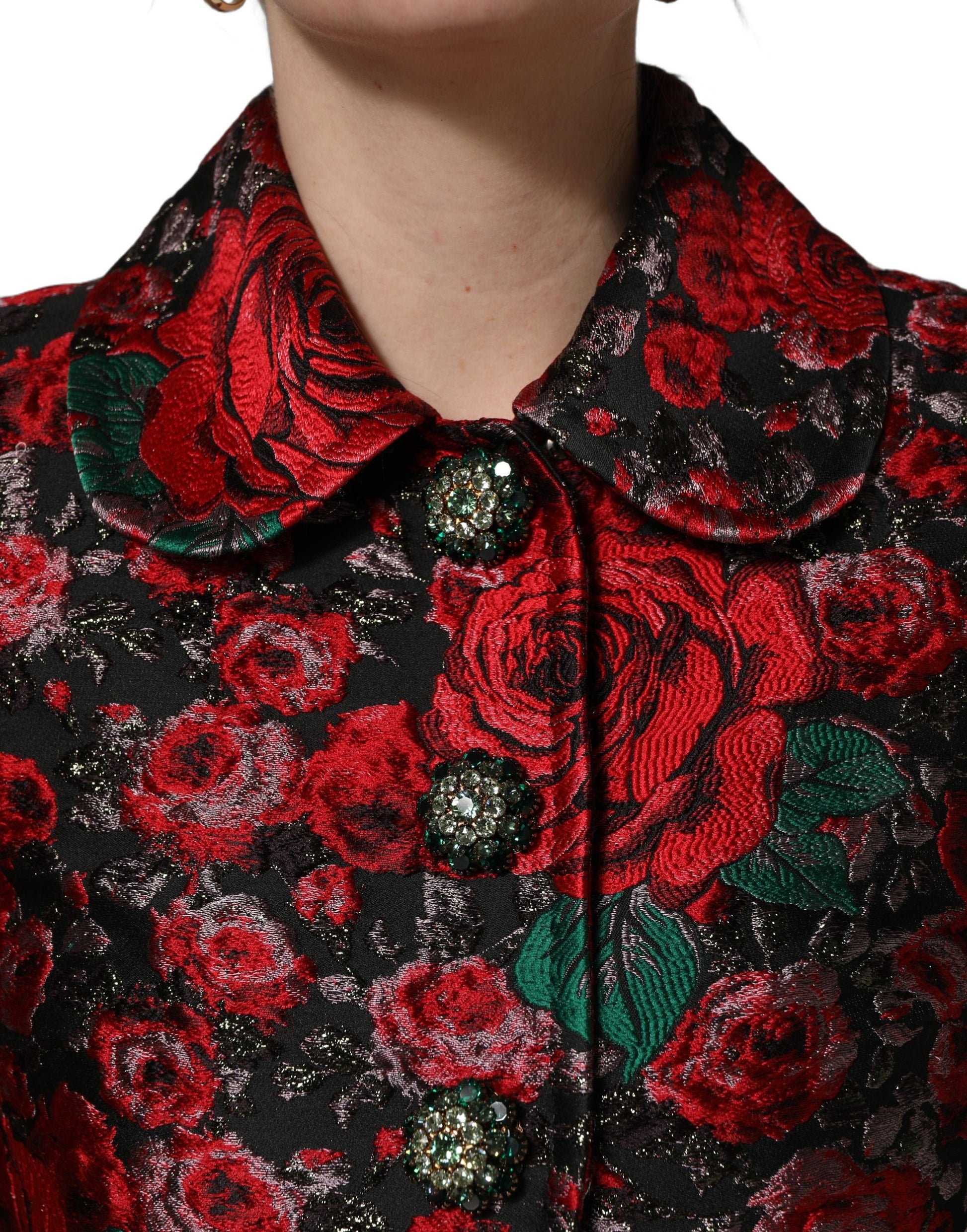 Dolce & Gabbana Multicolor Floral Brocade Button Blazer Jacket